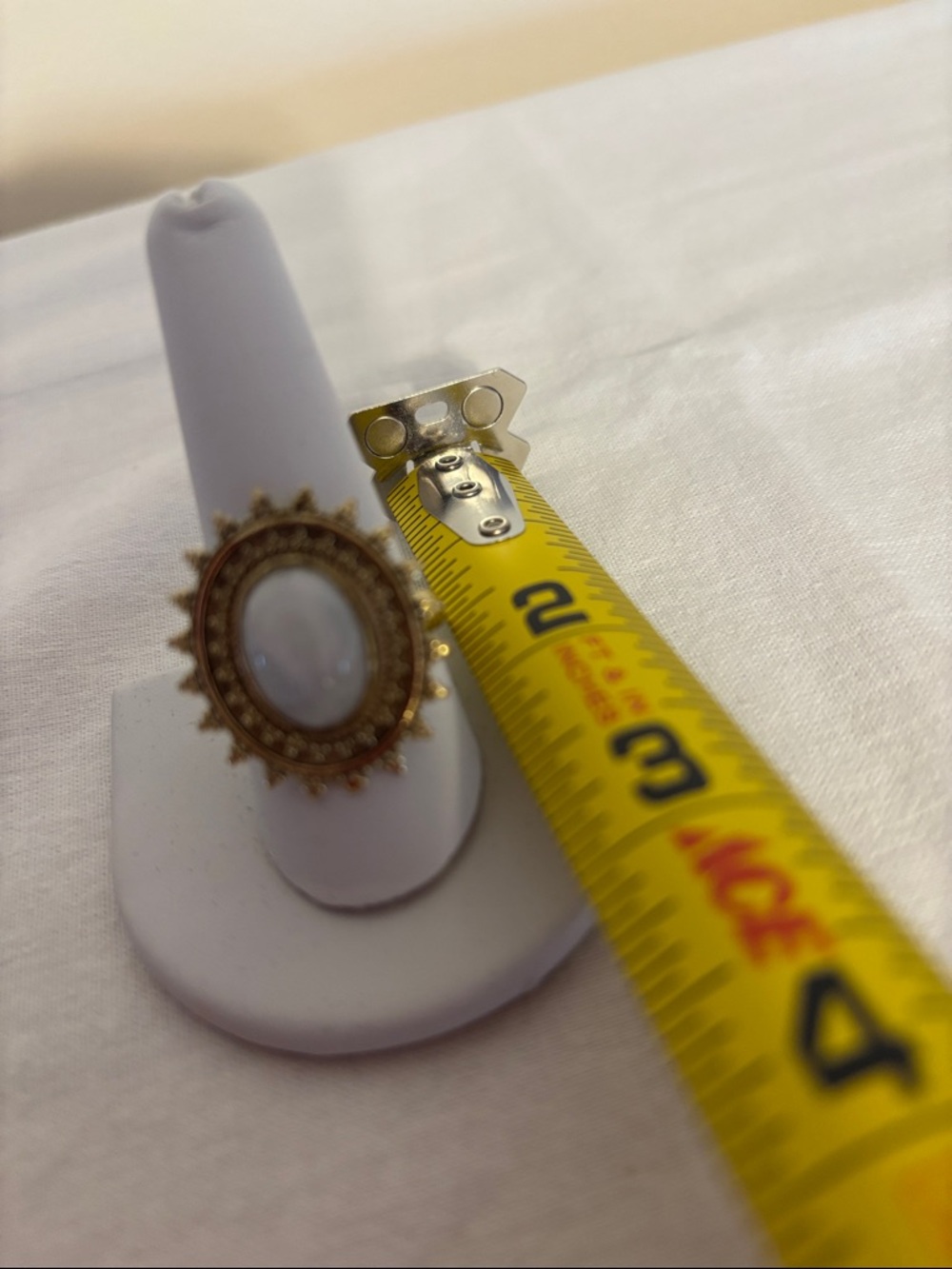 Gold-Tone Moonstone Adjustable Sunburst Statement Ring - size 9.5 - Picture 6 of 11